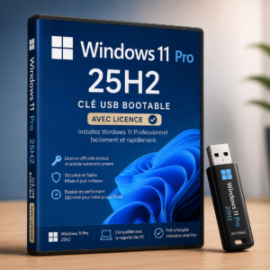 Windows 11 Pro 25H2 – Clé USB bootable (avec licence)