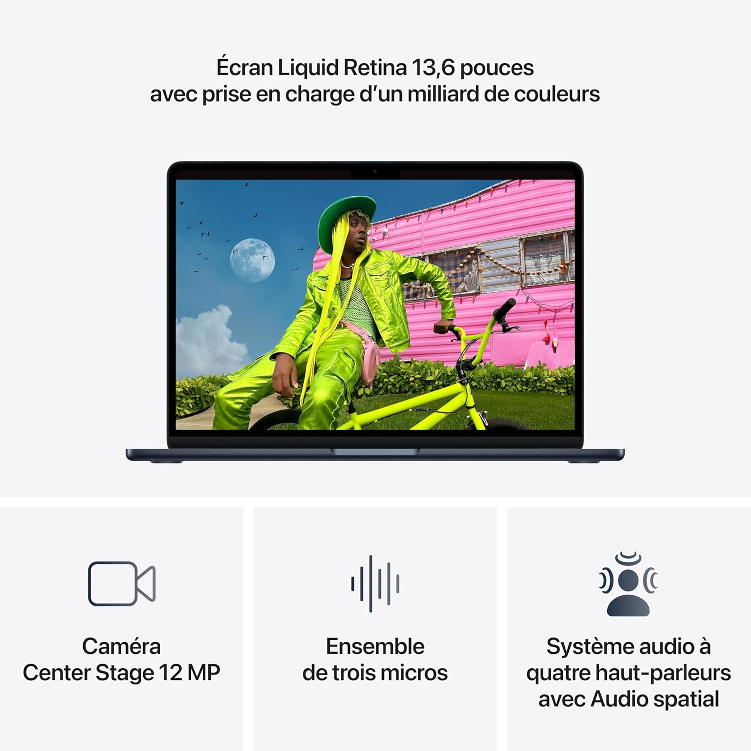 Apple MacBook Air 13,6" Liquid Retina – Apple M5 (10 cœurs CPU / 8 cœurs GPU) / 16 Go / SSD 512 Go – Minuit 4 Apple MacBook Air 13,6 Liquid Retina – Apple M5 - Minuit 4