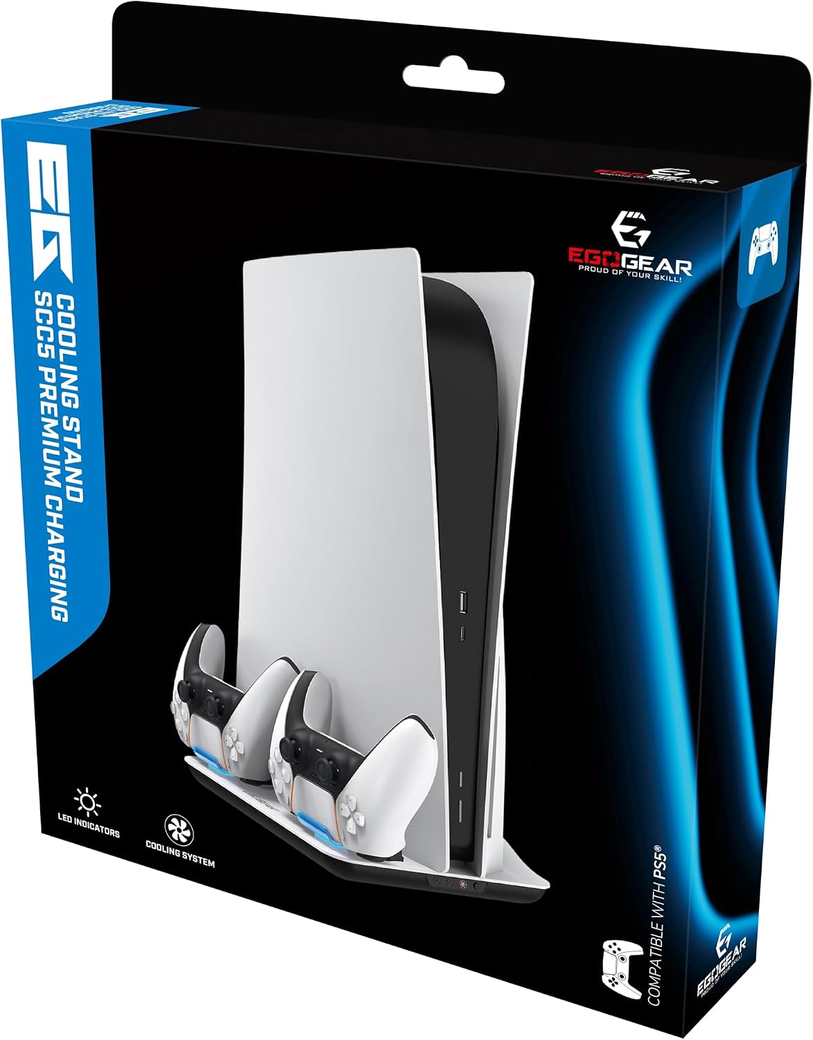 EgoGear Premium Station de Charge & Support de Refroidissement PS5 SCC5 – Blanc 4 EgoGear Premium Station de Charge & Support de Refroidissement PS5 SCC5 – Blanc 3
